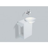 Alape Insert wastafelmeubel kom rechts 48.5x31.7cm z. kraangat z. overloop met plug wit 5244000000