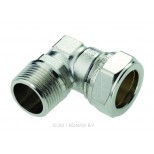 Bonfix vernikkelde knel knie buitendr. 1"bux22mm conisch - gastec / kiwa 82706AN