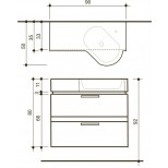 Detremmerie Allure onderbouwkast met wastafel corner right 90cm white 094090CRSM1