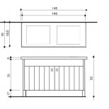 Detremmerie Giulia onderbouwkast met wastafel 140cm stone grey 090145SM2