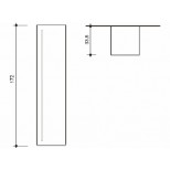 Detremmerie Manhattan hoge kast 35x172x33.5cm met 1 deur links wit 031H35L