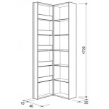 Detremmerie Pippa luxe hoge kast 175x40cm links met opbergruimte in deur + spiegel en LED wit 08740L1