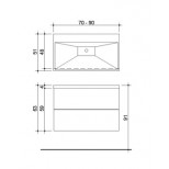Detremmerie Pippa onderbouwkast met 2 laden met wastafel keramiek 90cm greeploos met push-systeem wit 087090PS1