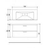 Detremmerie Pippa onderbouwkast met 2 laden met wastafel enkel keramiek 120cm met greep wit 087121SM1
