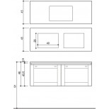 Detremmerie Woody onderbouwkast met 2 laden met wastafel dubbel keramiek 120cm kaderdeur eiken 011120SMK21