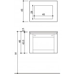 Detremmerie Woody onderbouwkast met 1 lade met wastafel keramiek 60cm kaderdeur eiken 011060SMK1