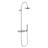 Dornbracht Tara douchekraan thermostatisch met koppelingen HOH=15cm met regendouche 22cm Ø en douchegarnituur chroom 3445789200