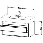 Duravit Ketho wastafelonderbouw met 2 laden 100x45.5x41cm voor Vero 032910 (ongeslepen) basalt KT664104343