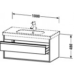 Duravit Ketho wastafelonderbouw met 2 laden 100x48x46.5cm voor D-Code 034210 basalt KT664804343