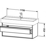 Duravit Ketho wastafelonderbouw met 2 laden 115x44x41cm voor Vero 045412 (ongeslepen) basalt KT663904343