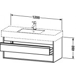 Duravit Ketho wastafelonderbouw met 2 laden 120x45.5x41cm voor Vero 032912 (ongeslepen) grafiet KT664204949