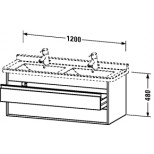 Duravit Ketho wastafelonderbouw met 2 laden 120x41x46.5cm voor Starck3 033213 grafiet KT664604949