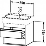 Duravit Ketho wastafelonderbouw met 2 laden 55x44x41cm voor Vero 045460 (ongeslepen) basalt KT663604343