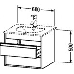 Duravit Ketho wastafelonderbouw met 2 laden 60x50.2x43cm voor Darling New 049963 basalt KT663204343