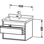 Duravit Ketho wastafelonderbouw met 2 laden 65x41x46.5cm voor Starck3 030470 matwit KT664301818