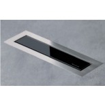 Easy Drain AquaJewels Linea Design glas glans 30cm M2 met zijuitlaat 50mm waterslot 35mm zwart AJL-30-M2-35-Z4GS