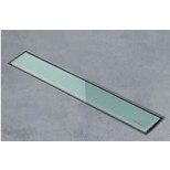 Easy Drain AquaJewels Linea glas glans 40cm M2 met zijuitlaat 50mm waterslot 35mm groen AJL-40-M2-35-GG