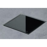 Easy Drain AquaJewels Quattro glas glans 10x10cm met zijuitlaat 50mm waterslot 30/35/50mm zwart AJQ-10X10-GS