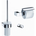 Emco Liaison toiletset compleet met rolhouder, borstelhouder en ophanghaak chroom 179800100