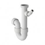 Geberit sifon voor gootsteen met slangtule met pakking 6/4"x40mm enkel 152723111