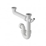 Geberit sifon voor gootsteen met slangtule met pakking 6/4"x40mm dubbel 152724111