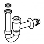 Geberit Uniflex afsluitbare sifon PP 6/4" met verloop 6/4"x5/4" met muurbuis 40mm alpien wit 152860111