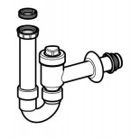 Geberit Uniflex afsluitbare sifon PP 6/4" met verloop 6/4"x5/4" met muurbuis 50mm alpien wit 152861111