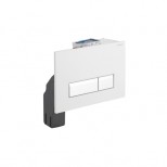 Geberit Sigma 40 bedieningsplaat 2-knops t.b.voor UP320 met geurafzuiging wit/geb. alu 115600KQ1