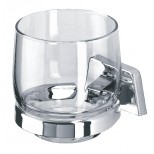 Geesa Standard glashouder enkel met helder glas chroom 7138