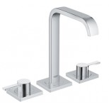 Grohe Allure 3-gats wastafelkraan met rozetten met waste chroom 20188000