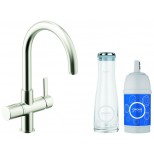 Grohe Blue 1-gats keukenkraan met filterfunctie met karaf en filter RVS 33249DC0