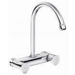 Grohe Costa-L wandkraan met bovenuitloop zonder koppelingen HOH=15cm chroom 31186001