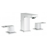 Grohe Eurocube 3-gats wastafelkraan met waste chroom 20351000