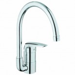 Grohe Eurodisc 1-gats keukenkraan met hoge draaibare uitloop chroom 32259001