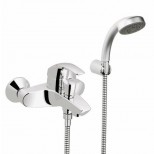 Grohe Eurosmart badkraan met omstel met koppelingen met douchegarnituur chroom 33302001