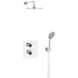 Grohe Grohtherm-3000 Cosmopolitan Perfect Shower Set compleet met hand- en hoofddouche met inbouw douchekraan thermostatisch rechthoekig chroom 34408000