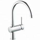 Grohe Minta 1-gats keukenkraan met draaibare ronde uitloop chroom 32917000