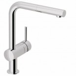 Grohe Minta 1-gats keukenkraan met draaibare L-uitloop met uittrekbare perlator steel 32168DC0