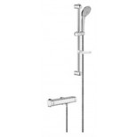 Grohe Grohtherm-2000 Comfortset met douchekraan thermostatisch met koppelingen HOH=15cm met glijstang 60cm en Cosmopolitan handdouche 130mm chroom 34195001