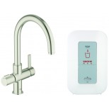 Grohe Red 1-gats keukenkraan duo met single boiler 4 liter 2100W steel 30083DC0