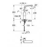 Grohe Veris 1-gats wastafelkraan met hoge draaibare uitloop zonder waste chroom 32187000