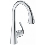 Grohe Zedra 1-gats keukenkraan met uittrekbare vuistdouche chroom 32294000