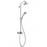 Hansgrohe Raindance showerpipe met douchekraan met omstel en koppelingen HOH=15cm met Croma 100 handdouche en Croma 160 hoofddouche chroom 27154000