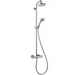 Hansgrohe Raindance showerpipe met douchekraan thermostatisch m omstel met kopp. met Croma 100 handdouche en Croma 160 hoofddouche chroom 27159000