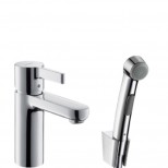 Hansgrohe Metris S 1-gats wastafelkraan met bidetdouche z. waste chroom 31160000