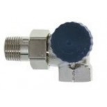 Heimeier thermostatische radiatorafsluiter dubbel haaks RE 3/8" Kvs = 1,50 m3/h lage weerstand 234001000