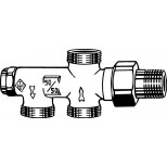 Heimeier Duolux onderblok 1-pijps M24x1.5 - 1/2" instelbaar 380302000