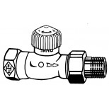 Heimeier V-Exact radiatorafsluiter 3/4" recht vernikkeld 371203000