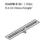 I-Drain Chape 54 deurdrain 90cm uitloop 40 zonder rooster rvs ID4ZSD09001X1