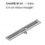 I-Drain Chape 54 muurdrain 100cm uitloop 40 zonder rooster rvs ID4ZSM10001X1